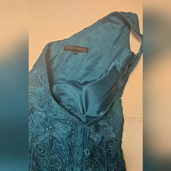 Vintage Sue Wong Beaded Sequin Frey Dress - Picture 7 of 7